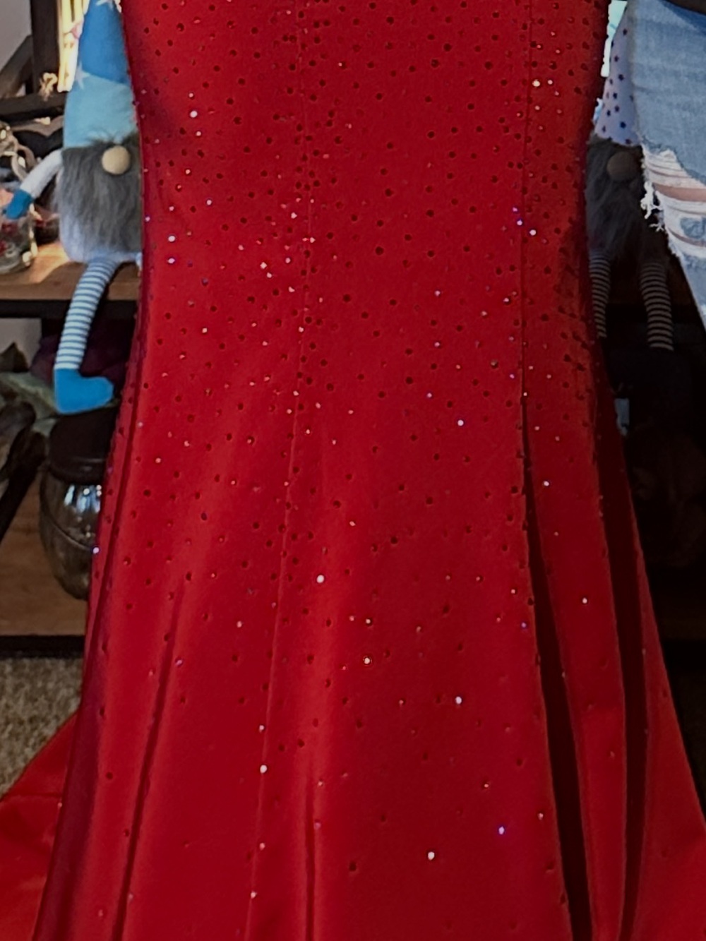 Red Sequin Evening Gown